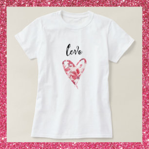 Pretty Love Floral Heart T-Shirt