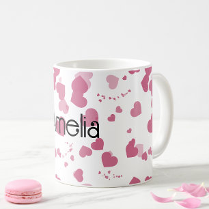 Pretty Love heart Personalised Coffee Mug