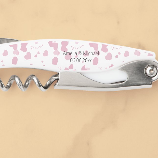 Pretty Love heart Personalised  Wedding Corkscrew (Creator Uploaded)