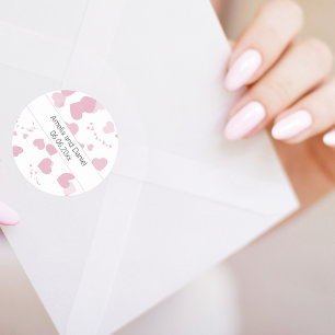 Pretty Love heart Personalised Wedding Sticker