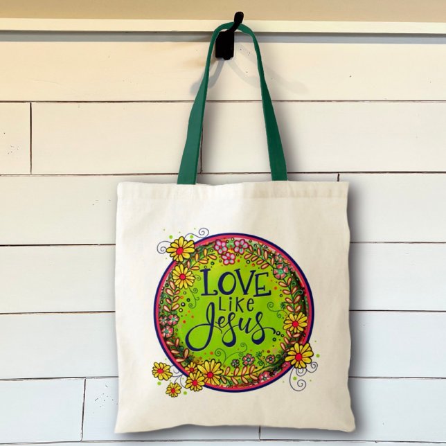 Pretty Love like Jesus Inspirivity Large Tote Bag (Creator Uploaded)
