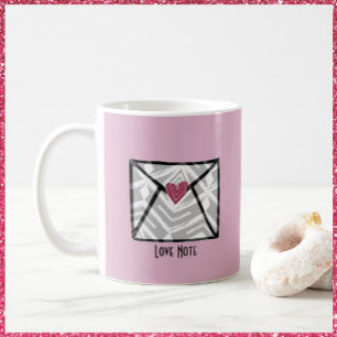 Pretty Love Note Heart Coffee Mug