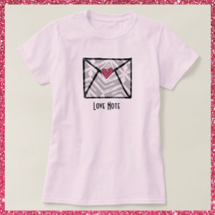 Pretty Love Note Heart T-Shirt