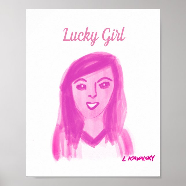 Pretty Lucky Girl Pink Poster (Front)