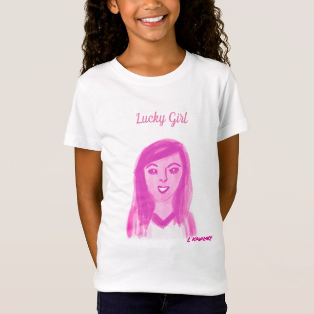 Pretty Lucky Girl Pink T-Shirt (Front)
