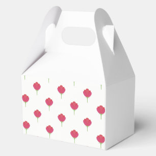 Pretty lush pink tulips pattern favour box