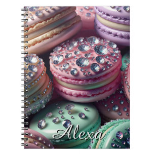 Pretty Macaron Bling Personalised Notebook