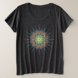 Pretty Mandala Ornate Geometric Design Plus Size T-Shirt