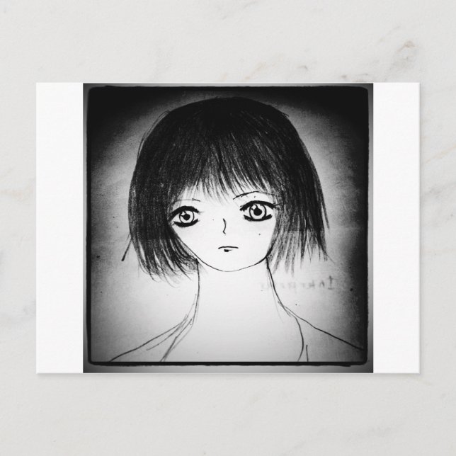 pretty manga anime girl postcard (Front)