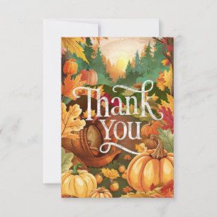 Pretty Maple Autumn Fall Thank You Card