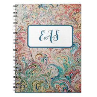 Pretty Marbled Notebook with Monogram