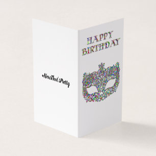 Pretty mask happy birthday card