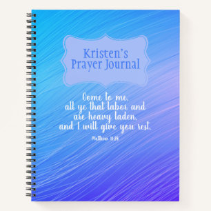Pretty Matthew 11:28 Give You Rest Bible Quote Notebook