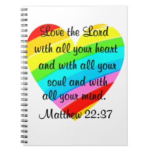PRETTY MATTHEW 22:37 LOVE HEART DESIGN NOTEBOOK