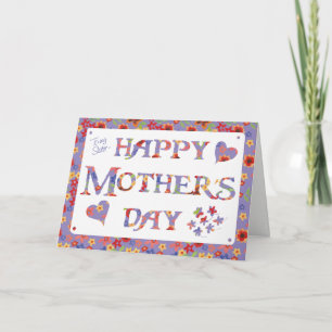 Pretty Mauve Granny Print for Sister Mother's Day Card