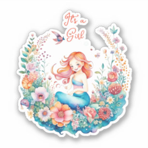 Pretty Mermaid Girl's Baby Shower It's a Girl