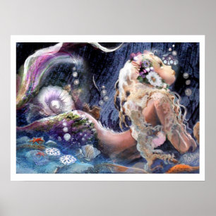 Pretty Mermaid in the Sea Poster
