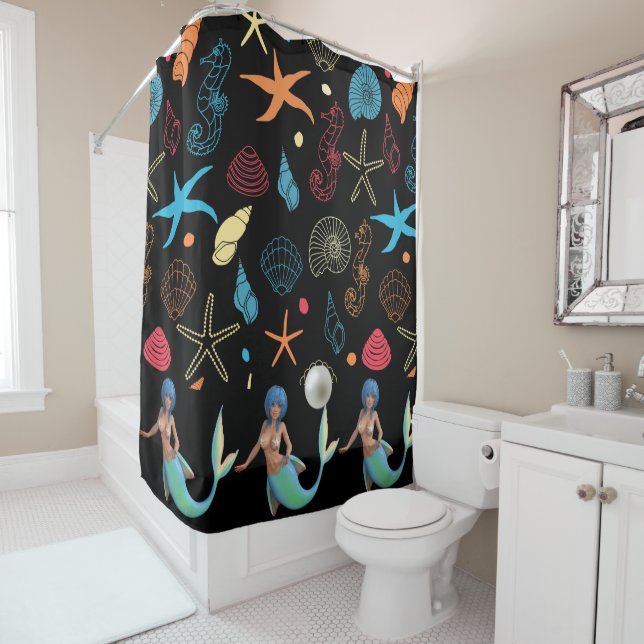 Pretty mermaid shower curtain (In Situ)