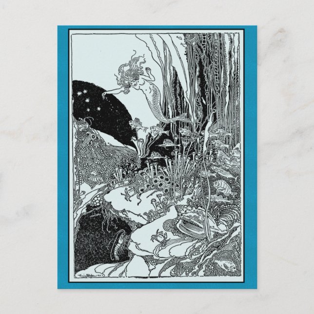 Pretty Mermaid Under the Sea Postcard (Front)