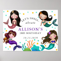 Pretty Mermaids Under the Sea Girls Birthday