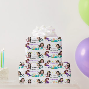 Pretty Mermaids Under the Sea Girls Birthday Wrapping Paper