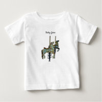Pretty Merry Go Round Carousel Horses Baby T-Shirt
