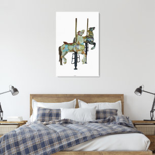 Pretty Merry Go Round Carousel Horses Canvas Print