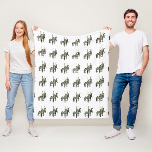 Pretty Merry Go Round Carousel Horses Pattern Fleece Blanket