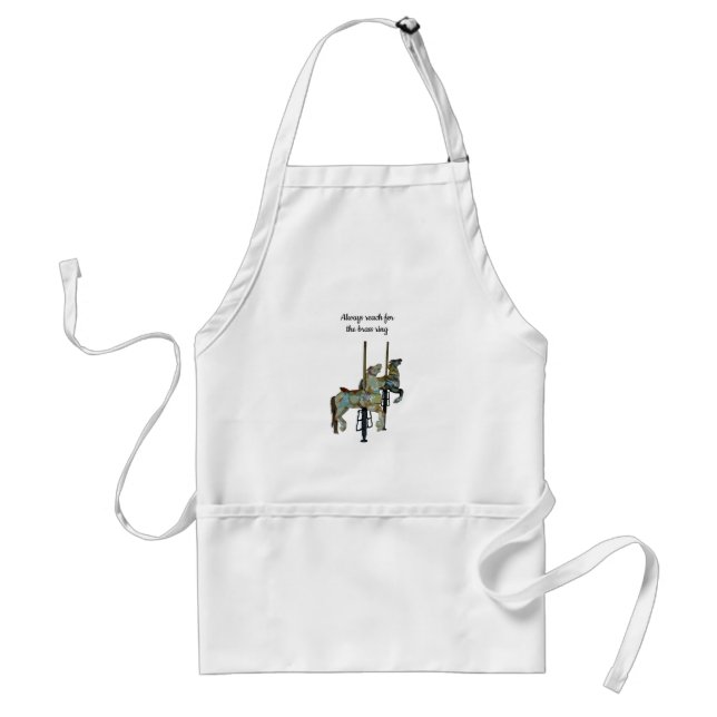 Pretty Merry Go Round Carousel Horses Pocket Standard Apron (Front)