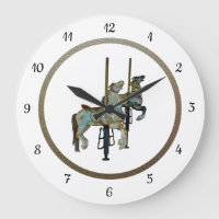 Pretty Merry Go Round Carousel Horses Wall Clock