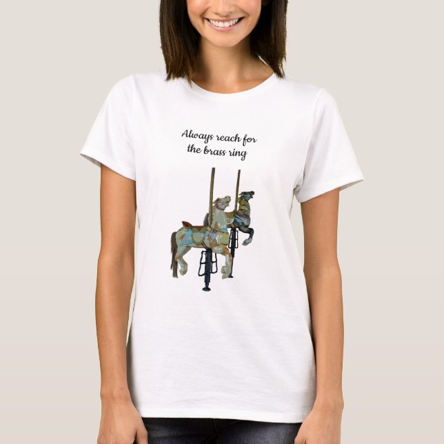 Pretty Merry Go Round Carousel Horses Women's  T-Shirt (Front)
