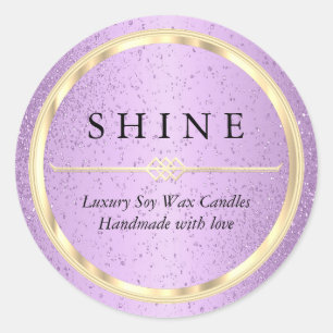 Pretty Metallic Gold and Purple Glitter Labels