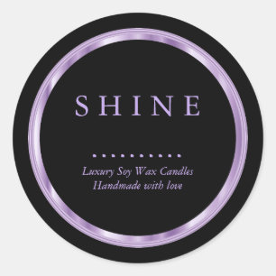 Pretty Metallic Lavender and Black Labels