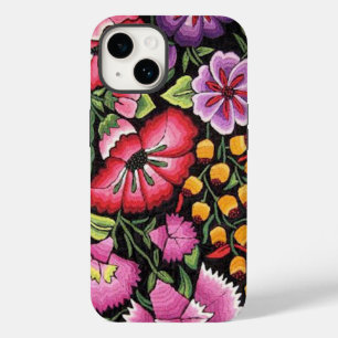 Pretty Mexican Embroidery Colorful Flowers Case-Mate iPhone 14 Case