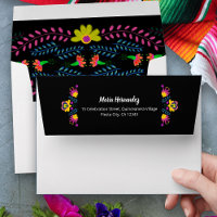 Pretty Mexican Fiesta Flowers Return Address