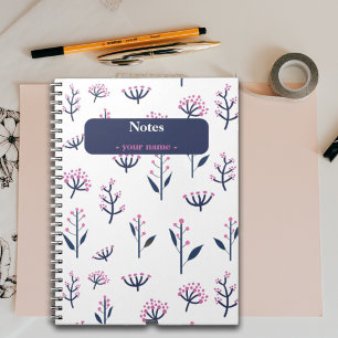 Pretty Mimosa Florals Customise Stationery Notebook