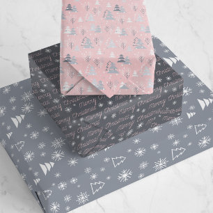 Pretty Minimal Christmas Holiday Pattern Wrapping Paper Sheet