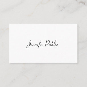 Pretty Minimalistic Modern Freehand Script Business Card