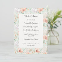 Pretty Mint Peach Orchid Flowers Bridal Shower