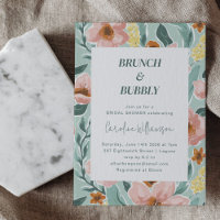 Pretty Mint Sage Blush Pink Floral Bridal Shower
