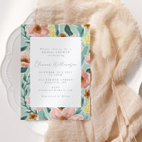 Pretty Mint Sage Blush Pink Floral Bridal Shower