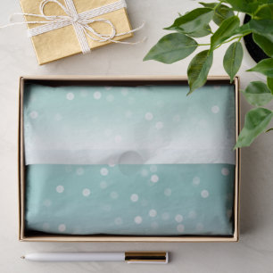 Pretty Mint White Bokeh Dots Celebration Christmas Tissue Paper