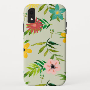 Pretty Mixed Flowers and Leaves Case-Mate iPhone Case