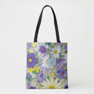 Pretty Mixed Flowers Tote Bag