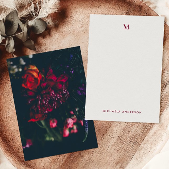 Pretty Modern Colourful Flowers Monogram & Name Card (Creator Uploaded)