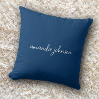 Pretty Modern Dark Navy Blue Monogram Full Name