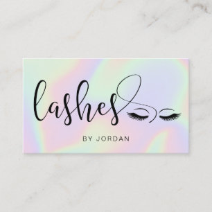Pretty modern elegant stylish holographic lashes business card