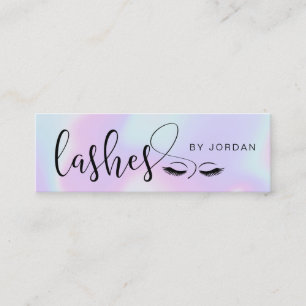 Pretty modern elegant stylish holographic lashes mini business card