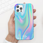 Pretty Modern Faux Iridescent w/ Name Case-Mate iPhone Case<br><div class="desc">This fun phone case features a faux iridescent background with your name in modern calligraphy script. It's the perfect case for anyone who wants a trendy yet glamourous design that stands out. Add your name to customise this design. It also makes a wonderful birthday or holiday gift for a tween,...</div>