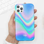 Pretty Modern Faux Iridescent w/ Name Case-Mate iPhone Case<br><div class="desc">This fun phone case features a faux iridescent background with your name in modern calligraphy script. It's the perfect case for anyone who wants a trendy yet glamourous design that stands out. Add your name to customise this design. It also makes a wonderful birthday or holiday gift for a tween,...</div>